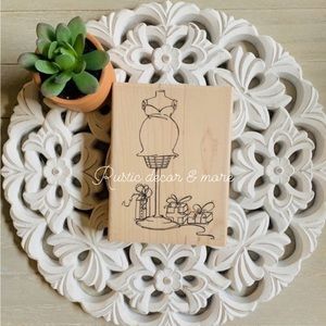 Vintage Maternity Rubber Stamp “HTF”